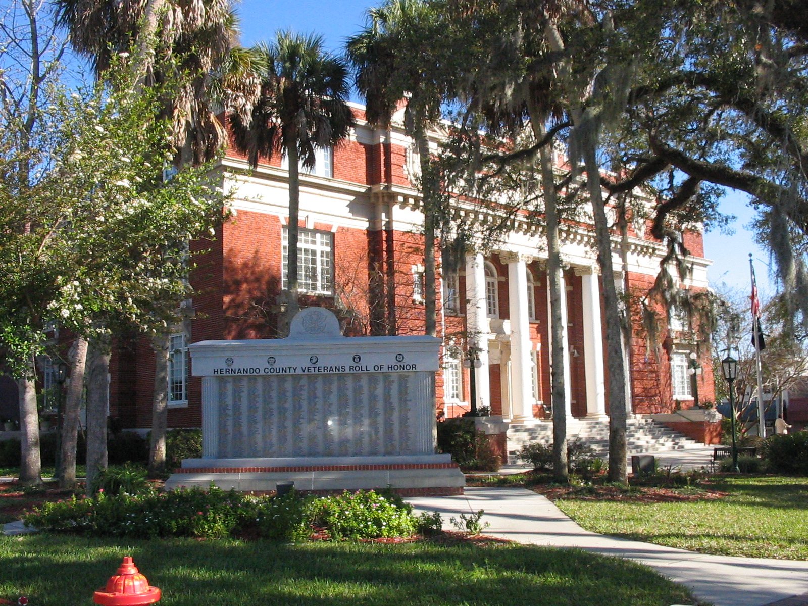Historic Hernando County Courthouse in downtown Brooksville, FL